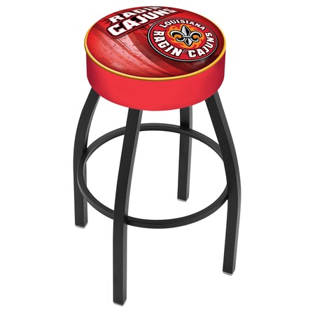 Holland Bar Stool Co 30" Louisiana-Lafayette Cushion Seat, Blk Wrinkle Base Swivel Bar Stool L8B130LA-Laf-D2
